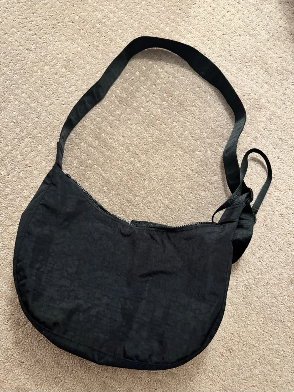 BAGGU x Hello Kitty Western Medium Nylon Crescent Bag Black